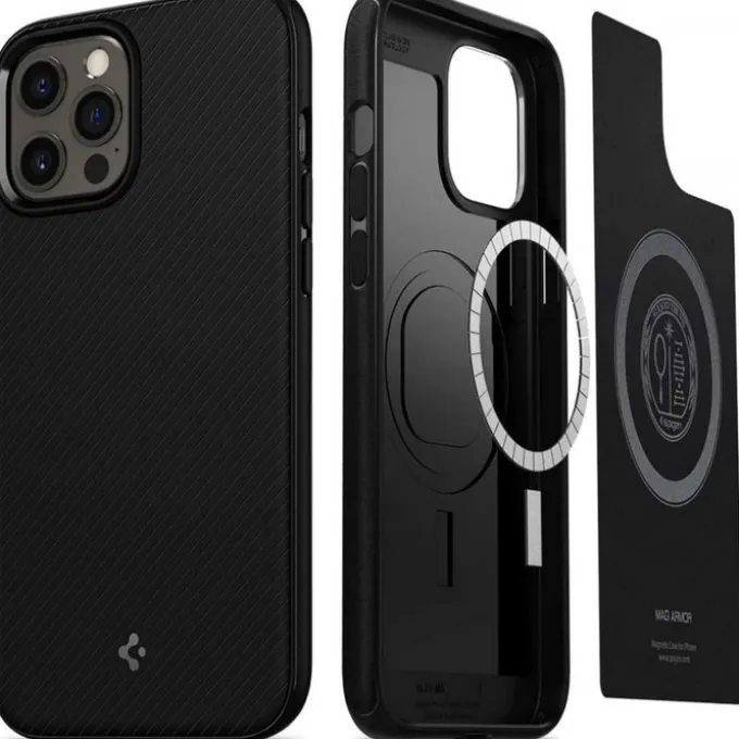Etui SPIGEN Mag Armor iPhone 12 12 Pro Matte Black Czarne Case