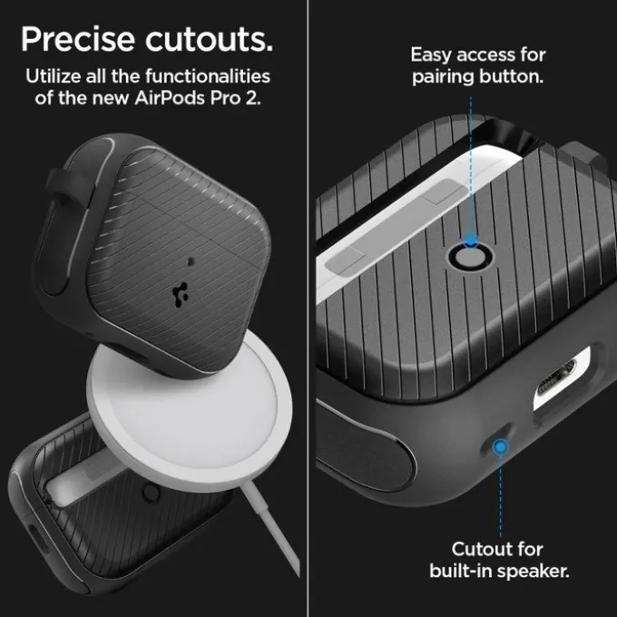 Etui Spigen Mag Armor Magsafe Apple Airpods Pro 1 / 2 Matte Black Case