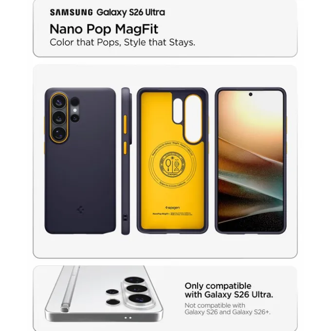 ETUI SPIGEN NANO POP MAG SAMSUNG GALAXY S26 ULTRA MAGSAFE BLUEBERRY NAVY