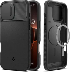 ETUI SPIGEN OPTIK ARMOR MAG MAGSAFE IPHONE 16 PRO MAX BLACK