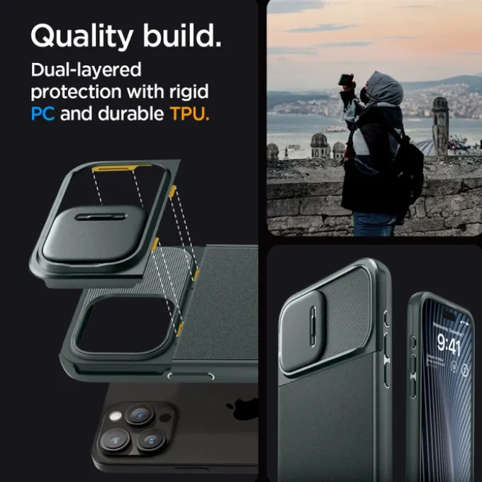 Etui Spigen Optik Armor Mag Magsafe iPhone 15 Pro Abyss Green Case