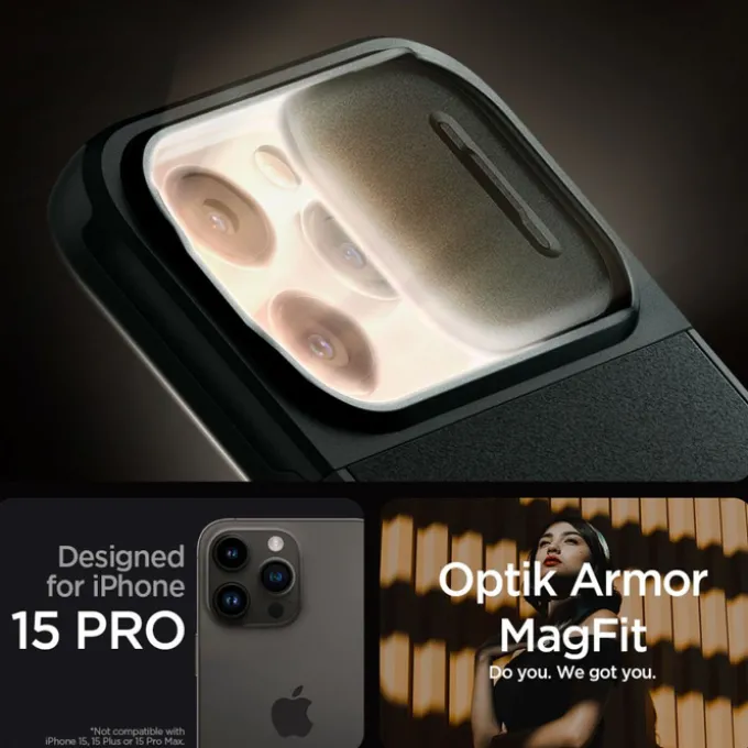 Etui Spigen Optik Armor Mag Magsafe iPhone 15 Pro Abyss Green Case