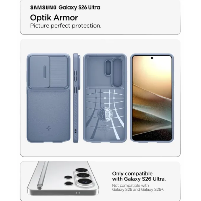 ETUI SPIGEN OPTIK ARMOR SAMSUNG GALAXY S26 ULTRA LIGHT BLUE