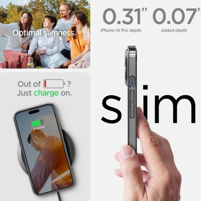 Etui Spigen Optik Crystal iPhone 14 Pro Max Chrome Greycase