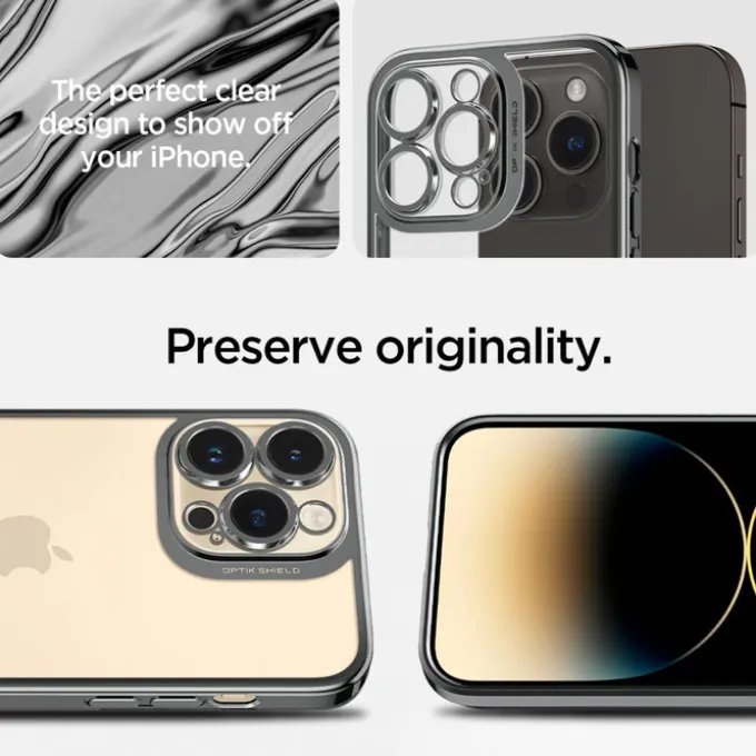 Etui Spigen Optik Crystal iPhone 14 Pro Chrome Grey