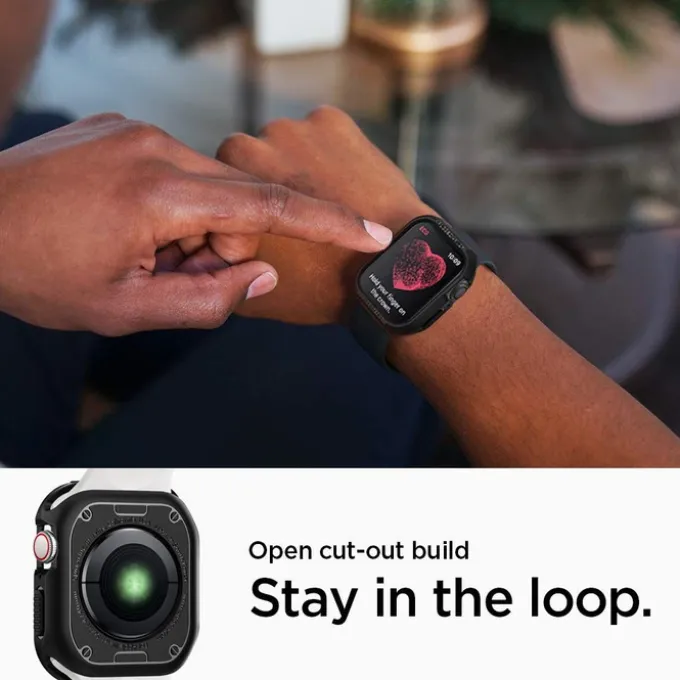 Etui SPIGEN Rugged Armor Apple Watch 4 5 6 8 SE 2022 40mm Czarne