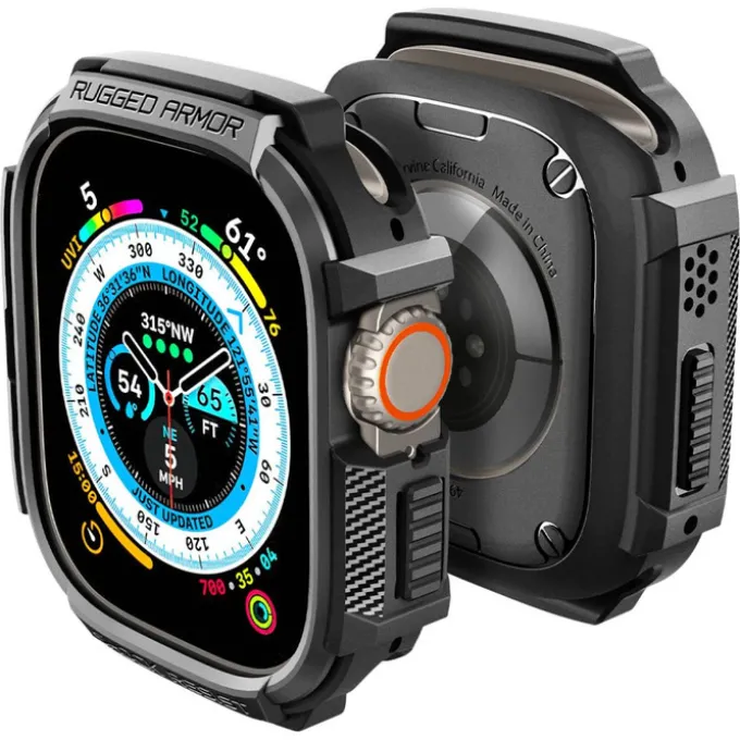Etui Spigen Rugged Armor Apple Watch Ultra 49mm Ultra 2 Czarne