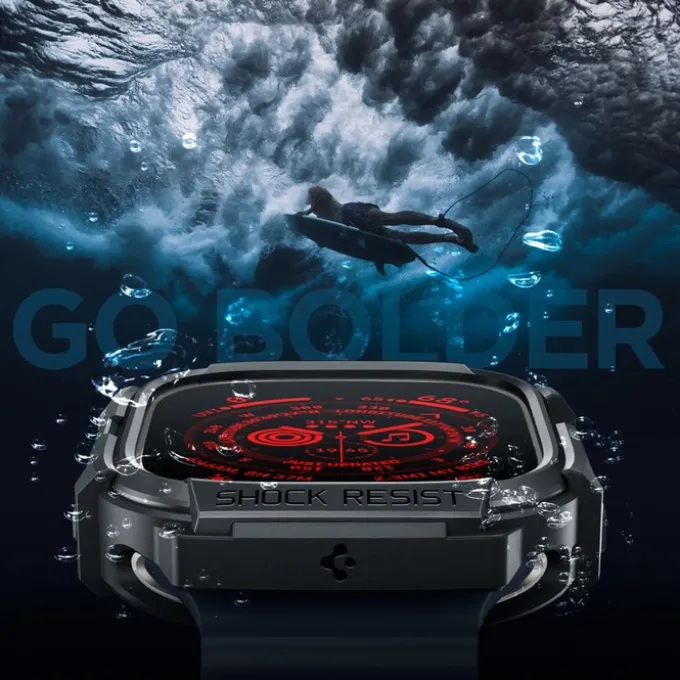Etui Spigen Rugged Armor Apple Watch Ultra 49mm Ultra 2 Czarne