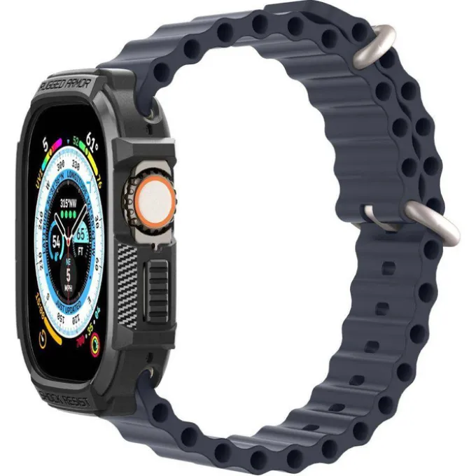 Etui Spigen Rugged Armor Apple Watch Ultra 49mm Ultra 2 Czarne