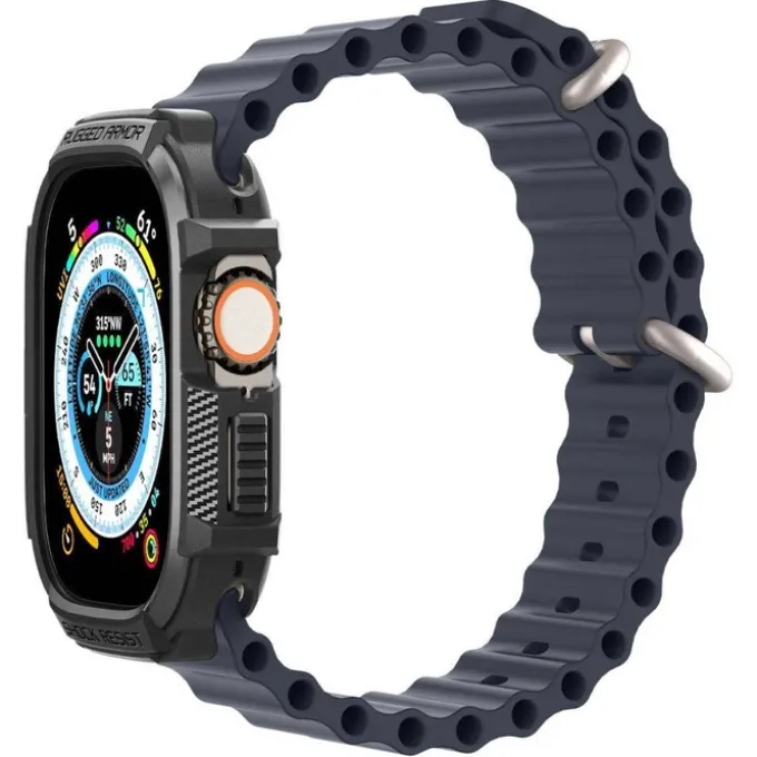 Etui Spigen Rugged Armor Apple Watch Ultra 49mm Ultra 2 Czarne