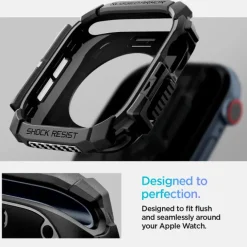 ETUI SPIGEN RUGGED ARMOR APPLE WATCH 10 (46 MM) MATTE BLACK