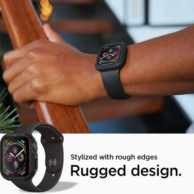 Etui SPIGEN Rugged Armor Apple Watch 8 6 5 4 SE 2022 44mm Czarne