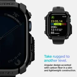 ETUI SPIGEN RUGGED ARMOR APPLE WATCH 10 (42 MM) MATTE BLACK