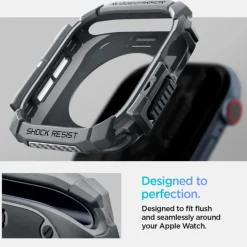 ETUI SPIGEN RUGGED ARMOR APPLE WATCH 10 (46 MM) DARK GREY