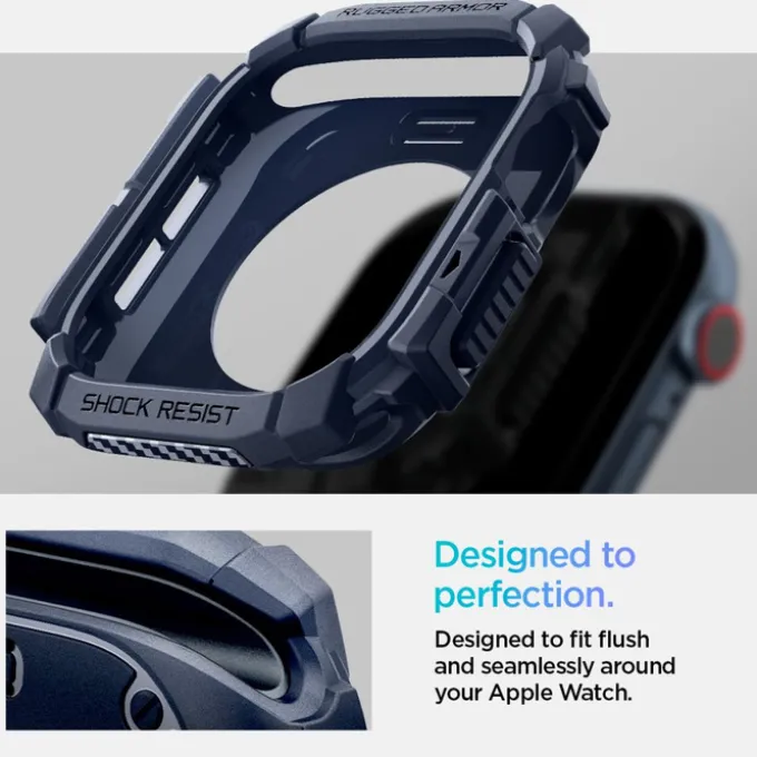 ETUI SPIGEN RUGGED ARMOR APPLE WATCH 10 (46 MM) NAVY BLUE