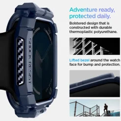 ETUI SPIGEN RUGGED ARMOR APPLE WATCH 10 (46 MM) NAVY BLUE