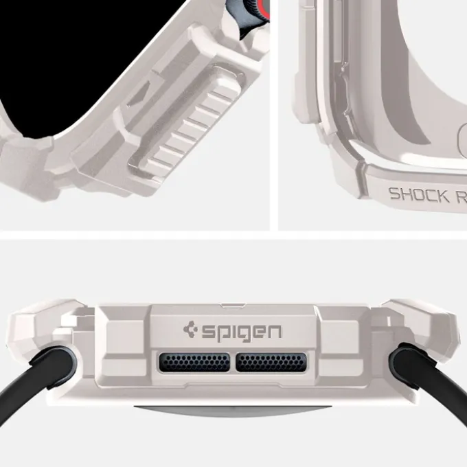 ETUI SPIGEN RUGGED ARMOR APPLE WATCH 10 (46 MM) DUNE BEIGE