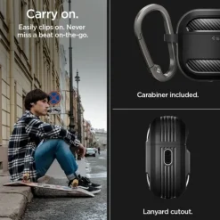 Etui Spigen Rugged Armor Apple Airpods Pro 1 / 2 Matte Black Case