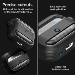 Etui Spigen Rugged Armor Apple Airpods Pro 1 / 2 Matte Black Case