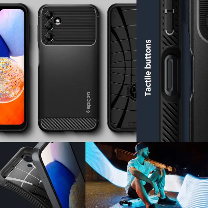 Etui Spigen Rugged Armor Galaxy A14 5G Matte Black Czarny Case
