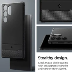 Etui Spigen Rugged Armor Galaxy S23 Ultra Matte Black Czarny Case