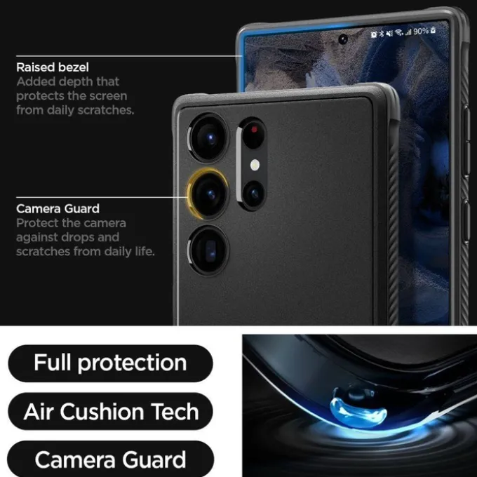 Etui Spigen Rugged Armor Galaxy S23 Ultra Matte Black Czarny Case