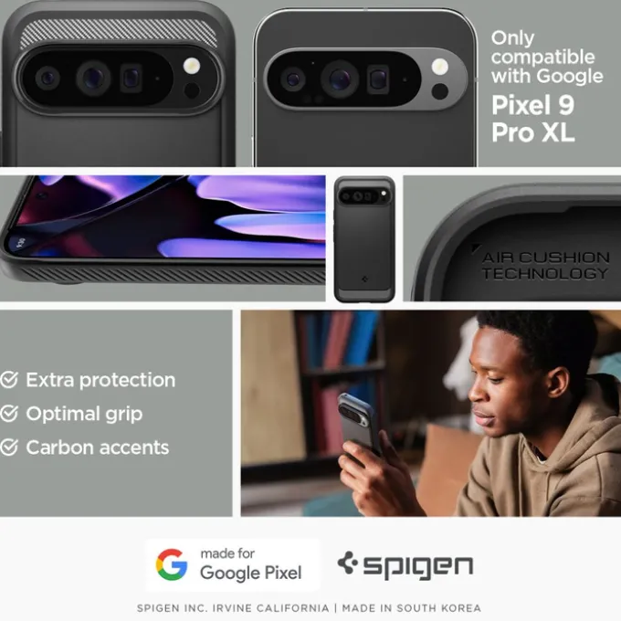 Etui SPIGEN RUGGED ARMOR GOOGLE PIXEL 9 PRO XL MATTE BLACK
