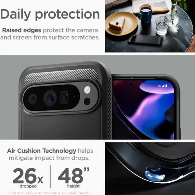 Etui SPIGEN RUGGED ARMOR GOOGLE PIXEL 9 PRO XL MATTE BLACK