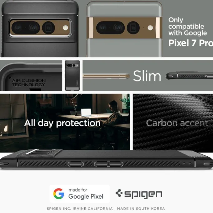 ETUI SPIGEN RUGGED ARMOR GOOGLE PIXEL 7 PRO MATTE BLACK