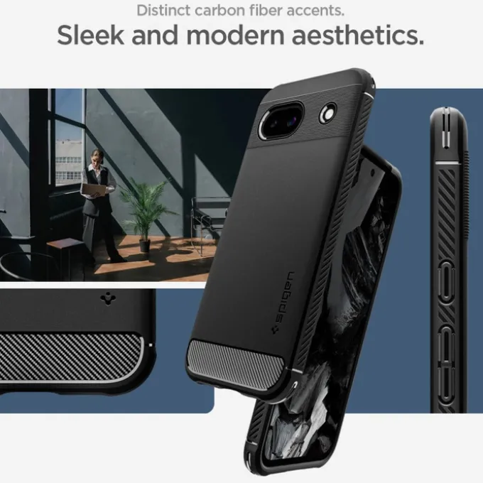 Etui Spigen Rugged Armor Google Pixel 8a Matte Black