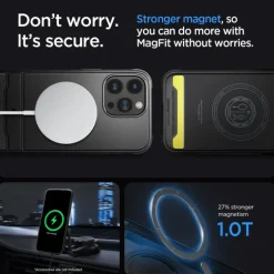 Etui Spigen Rugged Armor Mag Magsafe iPhone 15 Pro Max Matte Black Czarny Case