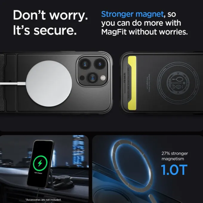 Etui Spigen Rugged Armor Mag Magsafe iPhone 15 Pro Max Matte Black Czarny Case