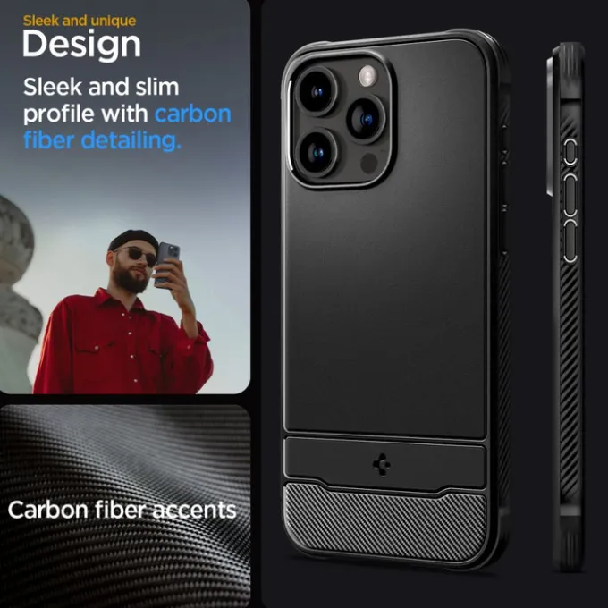 Etui Spigen Rugged Armor Mag Magsafe iPhone 15 Pro Max Matte Black Czarny Case