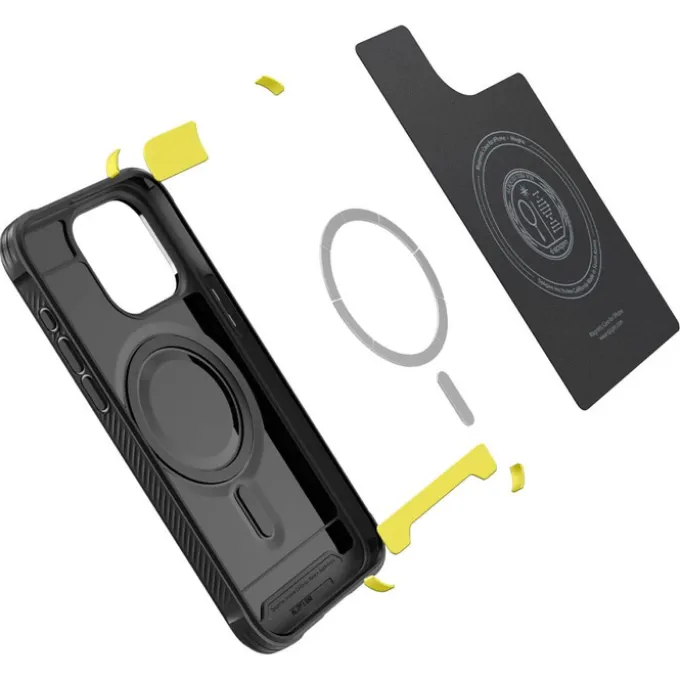 Etui Spigen Rugged Armor Mag Magsafe iPhone 15 Pro Max Matte Black Czarny Case