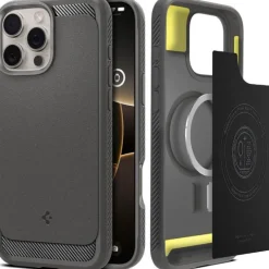 ETUI SPIGEN RUGGED ARMOR MAG MAGSAFE IPHONE 16 PRO GREY