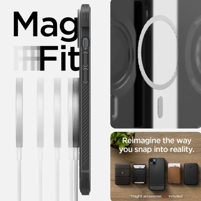 Etui Spigen Rugged Armor Mag Magsafe iPhone 14 Matte Black Czarny Case
