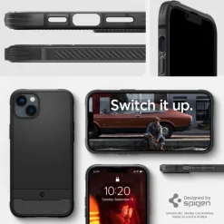 Etui Spigen Rugged Armor Mag Magsafe iPhone 14 Matte Black Czarny Case