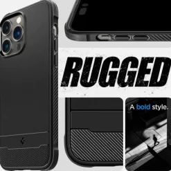Etui Spigen Rugged Armor Mag Magsafe iPhone 14 Pro Matte Black Czarny Case