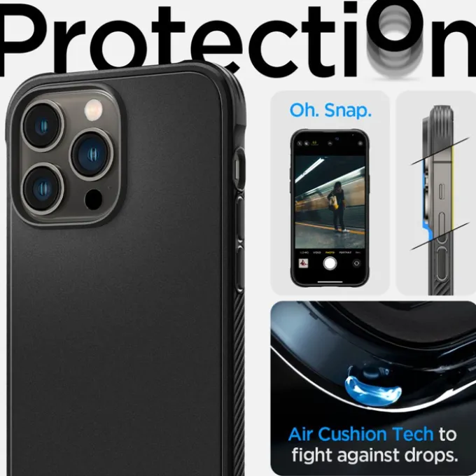 Etui Spigen Rugged Armor Mag Magsafe iPhone 14 Pro Matte Black Czarny Case