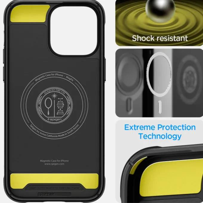 Etui Spigen Rugged Armor Mag Magsafe iPhone 14 Pro Max Matte Black Czarny Case