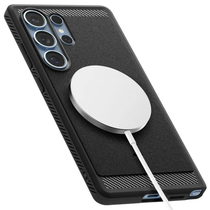 ETUI SPIGEN RUGGED ARMOR MAG MAGSAFE SAMSUNG GALAXY S25 ULTRA MATTE BLACK