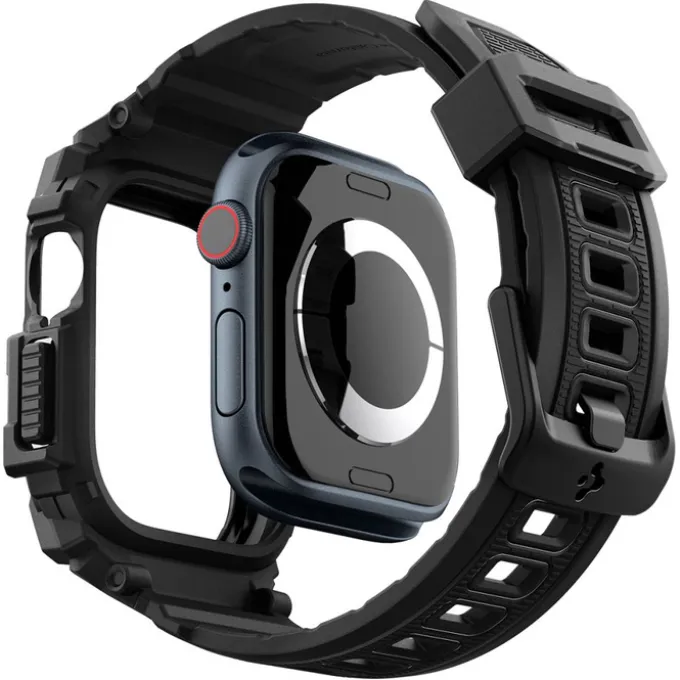 ETUI SPIGEN RUGGED ARMOR ”PRO” APPLE WATCH 10 (46 MM) MATTE BLACK