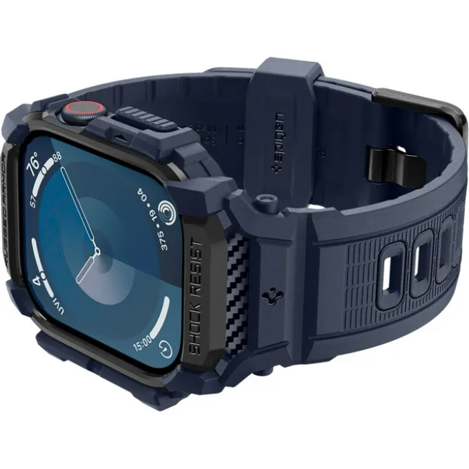 ETUI SPIGEN RUGGED ARMOR ”PRO” APPLE WATCH 10 (46 MM) NAVY BLUE