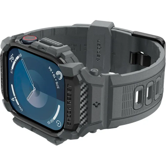ETUI SPIGEN RUGGED ARMOR ”PRO” APPLE WATCH 10 (46 MM) DARK GREY