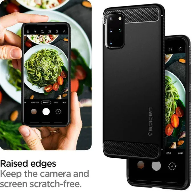 Etui SPIGEN Rugged Armor Samsung Galaxy S20 Plus Matte Black Czarne Case