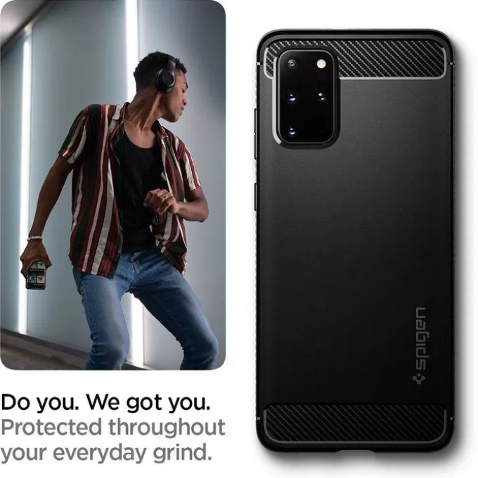 Etui SPIGEN Rugged Armor Samsung Galaxy S20 Plus Matte Black Czarne Case