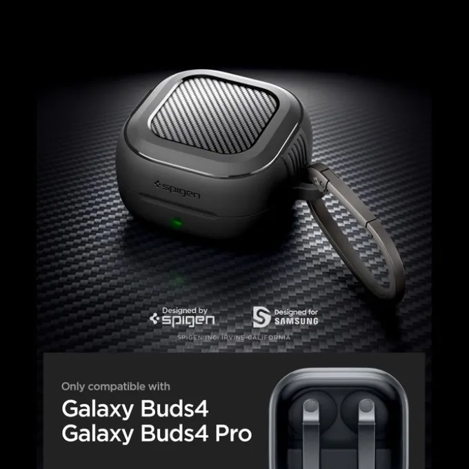 ETUI SPIGEN RUGGED ARMOR SAMSUNG GALAXY BUDS 4 / 4 PRO MATTE BLACK