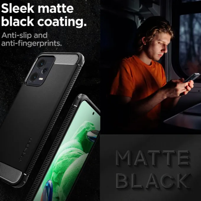 Etui Spigen Rugged Armor Xiaomi Redmi Note 12 5G / Poco X5 5G Matte Black