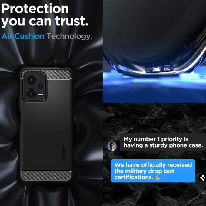 Etui Spigen Rugged Armor Xiaomi Redmi Note 12 5G / Poco X5 5G Matte Black
