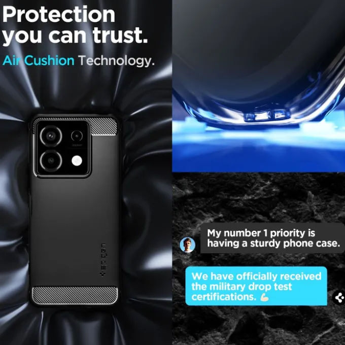Etui Spigen Rugged Armor Xiaomi Redmi Note 13 Pro 5g / Poco X6 5g Matte Black Case